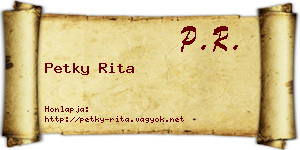 Petky Rita névjegykártya