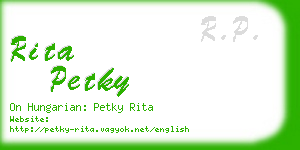 rita petky business card